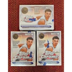 3X Lot 2023-24 Topps Chrome Basketball Value Blaster Box Sealed 6 Packs Each NBA